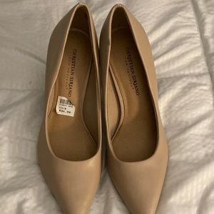 Beige heels, never worn.